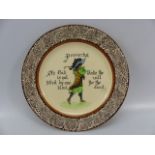 Royal Doulton 'Golfing' Proverbs plate 'An Oak is not felled by one blow, Take the will for the