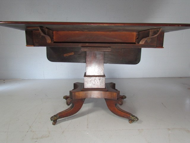 Antique mahogany sutherland style table with single drawer - Image 2 of 4