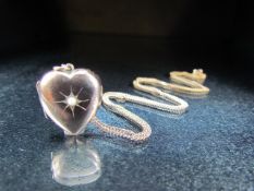 Rose Gold coloured heart locket on chain approx weight - 3.9g