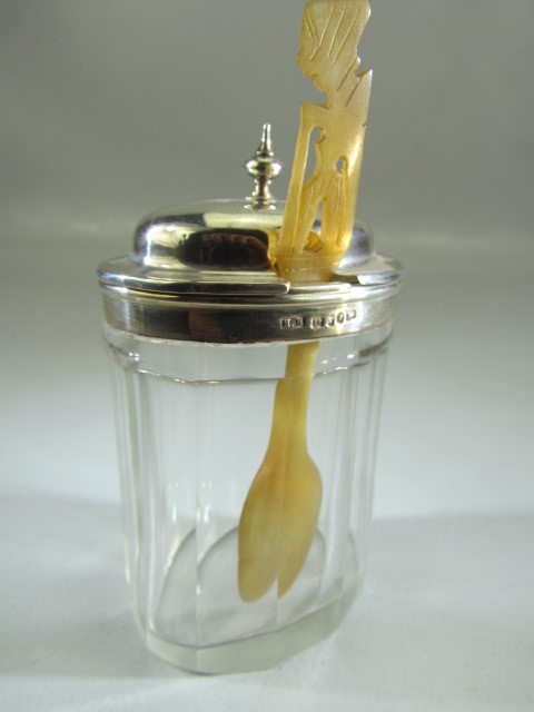 Hallmarked silver trophy with two handles - 53.9g along with a silver topped relish jar Henry - Image 5 of 5