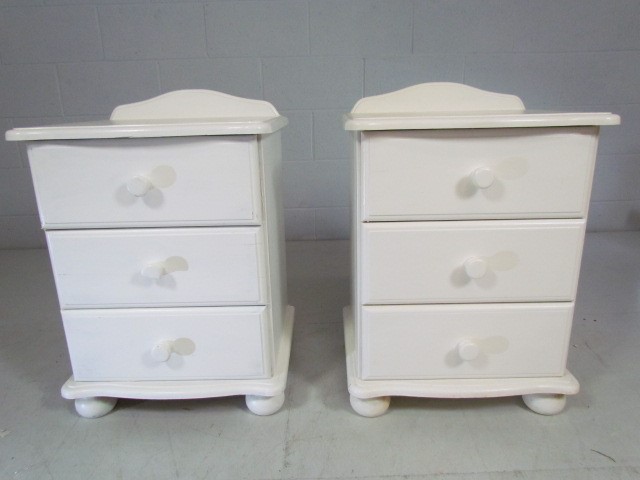 Painted pine pair of bedside drawers