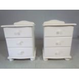 Painted pine pair of bedside drawers