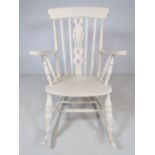 White painted windsor rocking chair