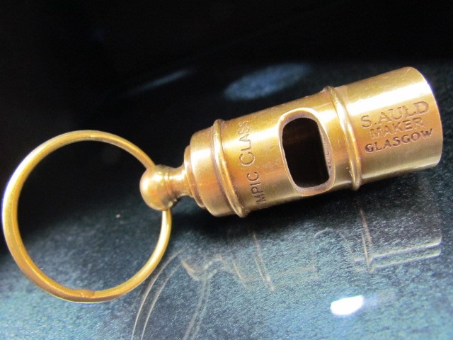 Brass cased replica whistle - White Star line. - Image 3 of 4