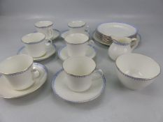 1920's/30's Blue and white decorated teaset with gold rim.