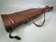 Vintage leather 'leg of mutton' Gun case
