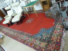 Middle Eastern style red ground carpet