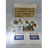 Unique sheet of Postage stamps - All the Kings and Queens of England along with the Queens 60th