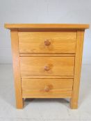 Oak chest of three drawers