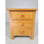 Oak chest of three drawers