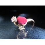 Small Pheasant pin cushion in Gold coloured metal