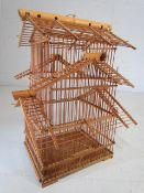 Wooden hanging birdcage