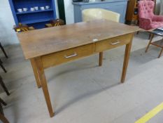 Mid Century teak desk with two drawers