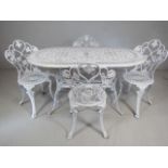 Aluminium white garden table and 6 chairs