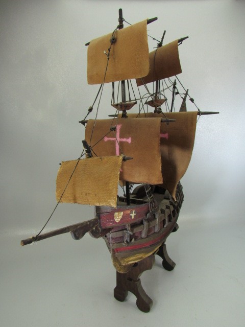 1940's model of the Golden Hind Ship - Image 2 of 4