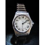 Ladies steel cased Cartier Santos wristwatch