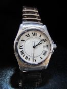 Ladies steel cased Cartier Santos wristwatch