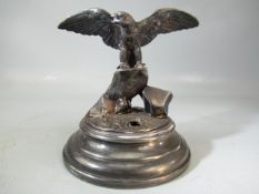 Electroplated Eagle on stand (possible a pen holder) Marked underside 'James Dixon and Sons'