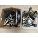 Box containing various metalware (2 boxes)