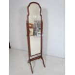 Edwardian Cheval mirror with turned finials