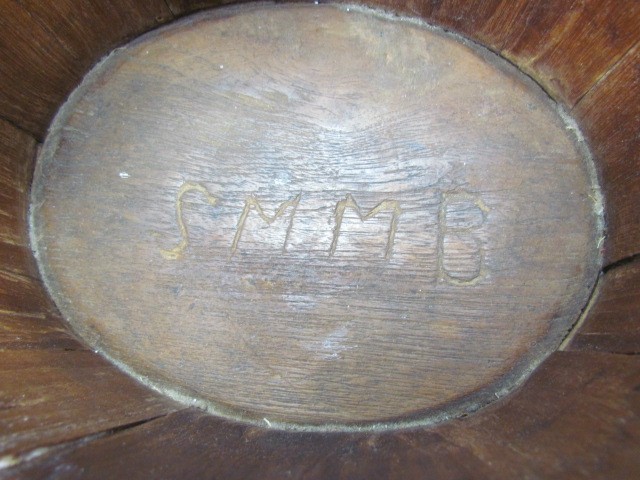 Early Maritime Interest - Early 19th Century Ration box. Made from planked oak and brass bands. With - Image 6 of 6