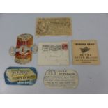 Selection of Advertising Ephemera to include a Bournville puzzle, Razor blades and Ivy Soap bath