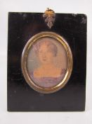 Miniature watercolour of Susanah Dela James. Painted by Frederick Walter Lane.