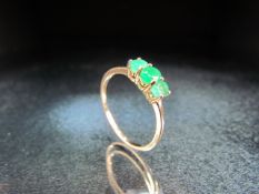 9ct Gold Emerald three stone ring