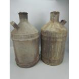 Pair of Galvanised Diesel cans with secure lid fixings