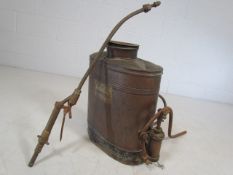 Vintage copper and brass Knapsack sprayer