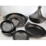 Selection of black Tangine pottery