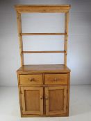 Antique pine dresser with plate rack over