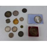 Selection of Antique coinage - to include Australia One Florin 1927, 1889 Silver Crown - Victoria