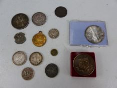 Selection of Antique coinage - to include Australia One Florin 1927, 1889 Silver Crown - Victoria