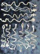 Selection of hallmarked silver pendants and chains. approx 10