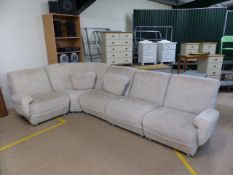 Fabric upholstered corner sofa