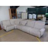 Fabric upholstered corner sofa