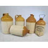 Selection of stoneware cider flagons