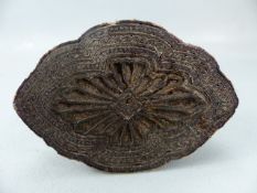 Early hand carved wooden printing stamp