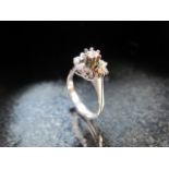 18carat white gold diamond 'starburst' ring. Approx size P. Approx weight - 2.2g