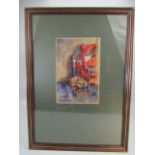 David Crane - Signed Print depicting a puppy sleeping next to a chair