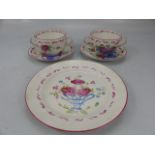 Staffordshire Pountney and co 'Old Bristol Basket' two piece part tea set