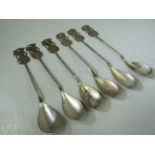 Set of six hallmarked silver 800 thai spoons