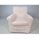 Pink striped upholstered chair