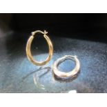 9ct gold pair of hoop earrings