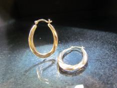 9ct gold pair of hoop earrings