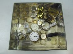 Antique watch pieces to include enamel faces, straps etc