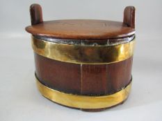 Early Maritime Interest - Early 19th Century Ration box. Made from planked oak and brass bands. With