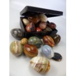 Large selection of semi precious stone eggs