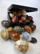 Large selection of semi precious stone eggs